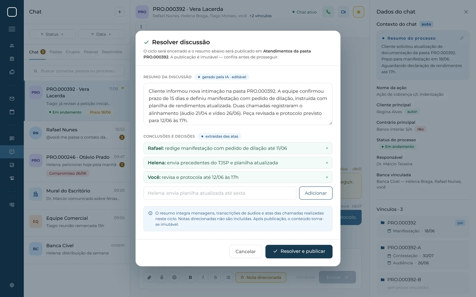 Resolver discussão na web