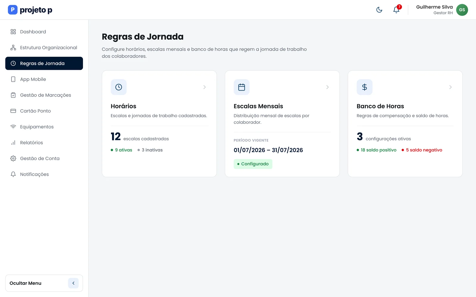 Regras de jornada