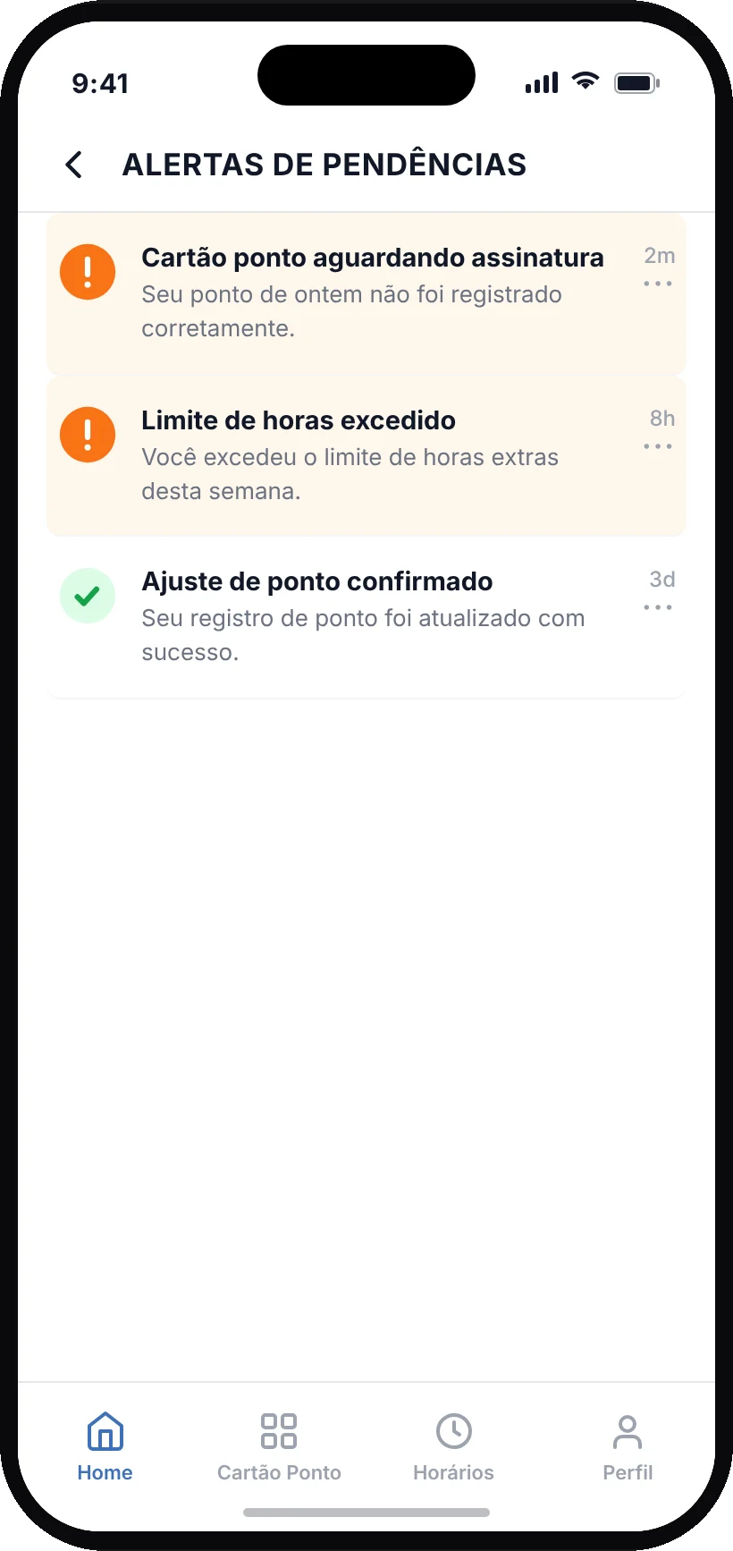 Alertas de pendências